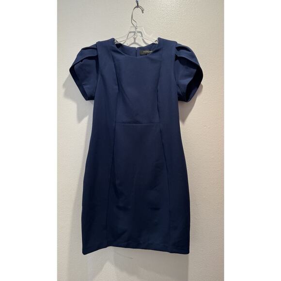 Liverpool Dresses & Skirts - LIVERPOOL Los Angeles Size 8 29 Tulip Sleeve Navy Blue Sheath Dress Galaxy Work